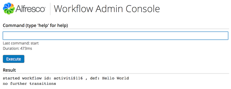 Workflow console: Start workflow